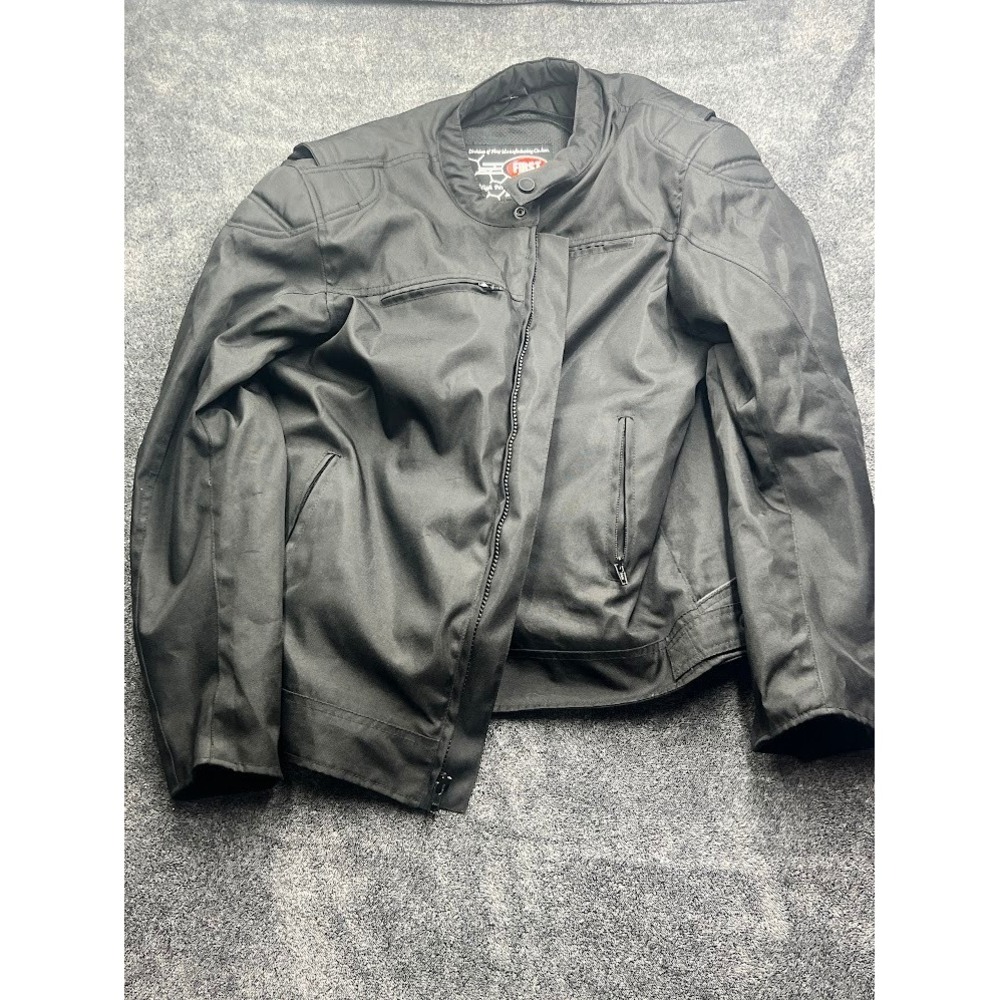First Classics Mens Black Textile Motorcycle Jacket Padded Elbows FIM270TEX 3XL